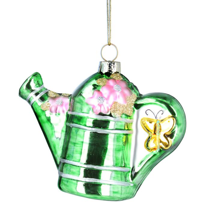 Gisela Graham Watering Can Glass Tree Decoration